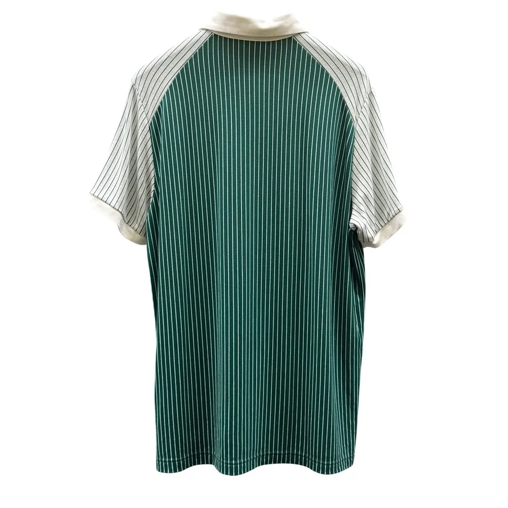 Adidas x Bogey Boys Striped Polo Shirt Green White Men Large IL9294